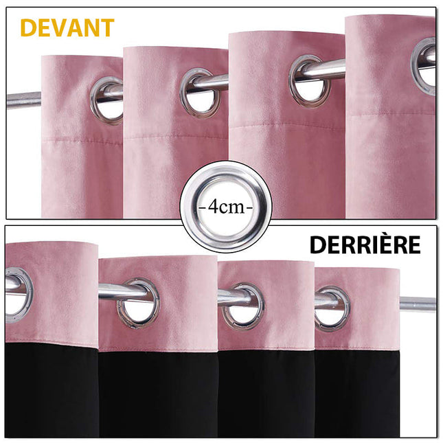 Pudrově růžový sametový zatemňovací závěs