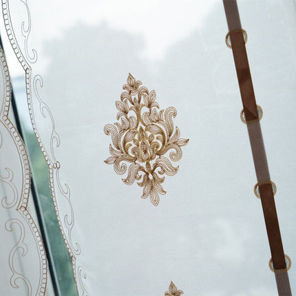 Vyšívaná římská voálová záclona