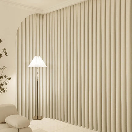 Jednoduchý béžový závěs s kroužky