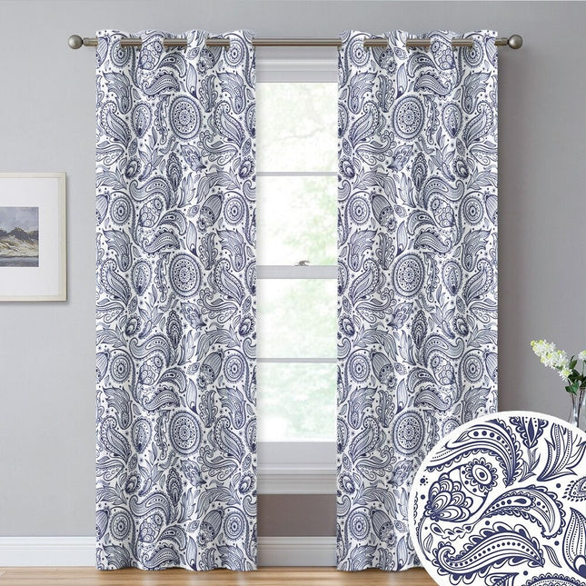 Závěs na kroužky s paisley vzorem