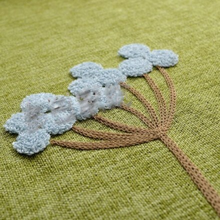 Anýzově zelený zatemňovací závěs vyšívaný