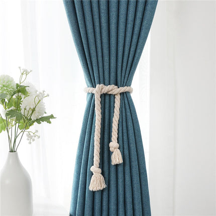 Modrý skandinávský závěs do ložnice