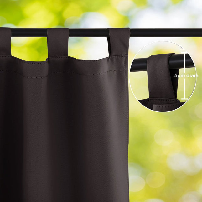 Hnědý venkovní voděodolný závěs s oky