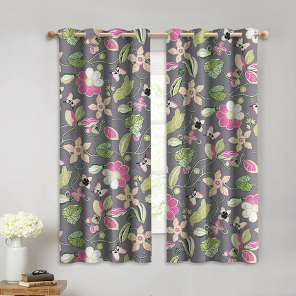 Závěs s květinovým vzorem motýlů Odda