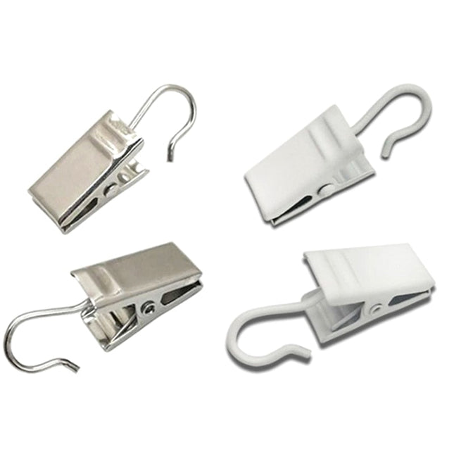 Háčky na záclony s bílým skřipcem