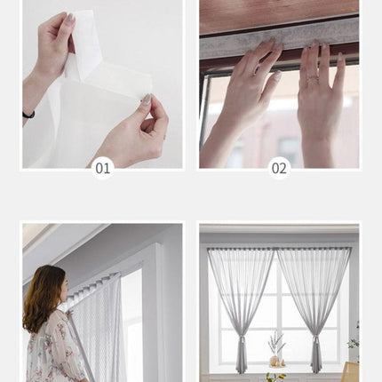 Bílý poloprůsvitný závěs na suchý zip