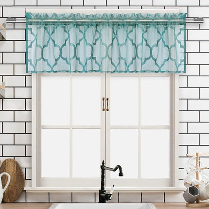 Krátká kuchyňská záclona s marockým vzorem