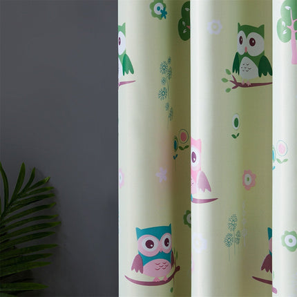 Krémový dětský zatemňovací závěs se sovičkami