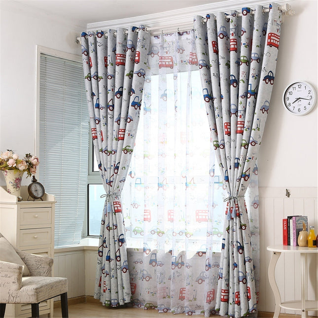 Dětská záclona s motivem autíček