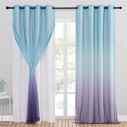 Dvouvrstvý zatemňovací závěs s gradientním voálem