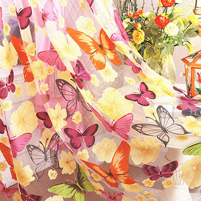 Barevná dětská záclona s motýly
