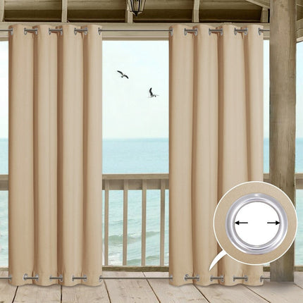 Venkovní závěs na verandu s kroužky