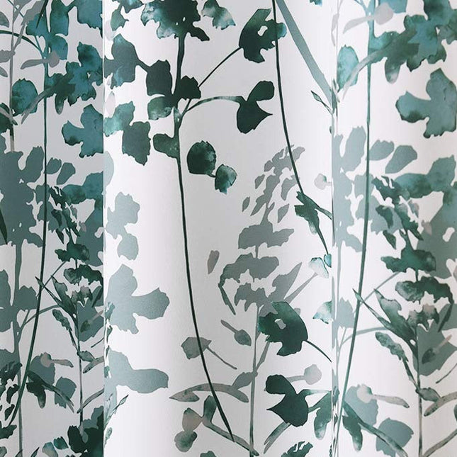 Závěs s potiskem zelených listů a květin