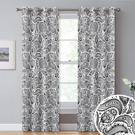 Závěs na kroužky s paisley vzorem