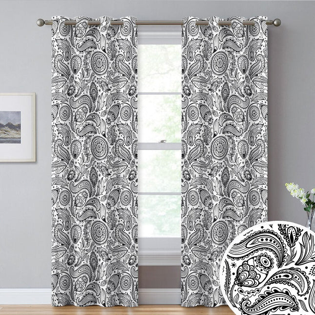 Závěs na kroužky s paisley vzorem