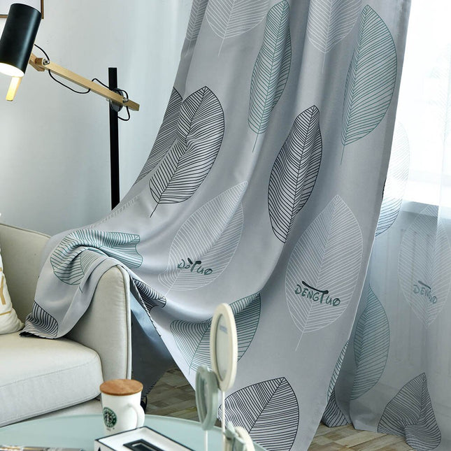 Neprůhledný závěs s motivem listů