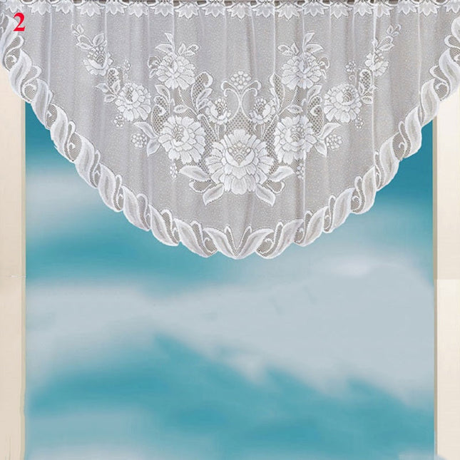 Bílá krajková kuchyňská záclona