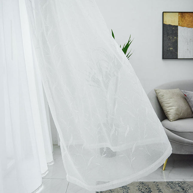 Jemná voálová záclona s větvičkami