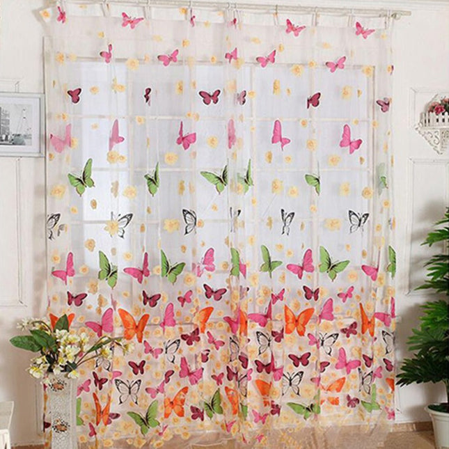 Barevná dětská záclona s motýly
