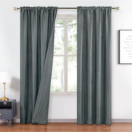 Šedý závěs s moderním geometrickým vzorem