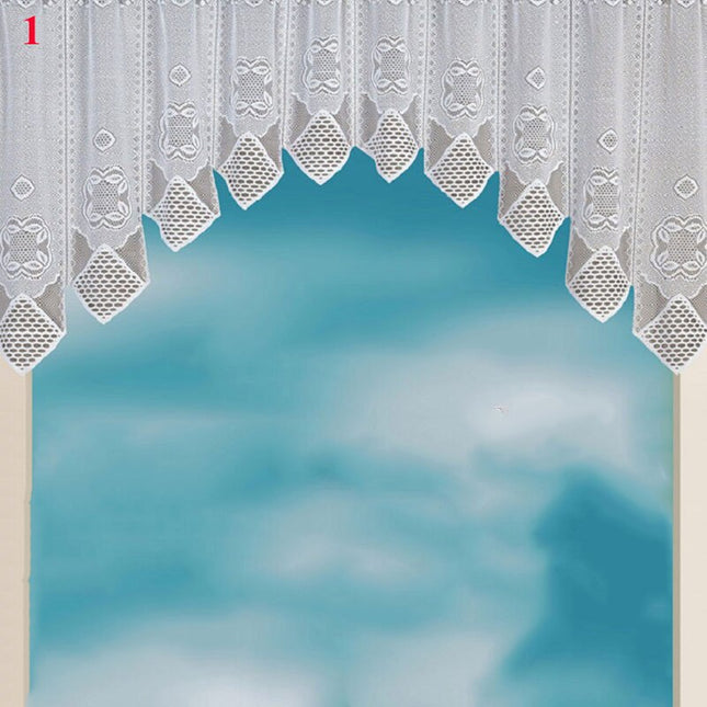 Bílá krajková kuchyňská záclona