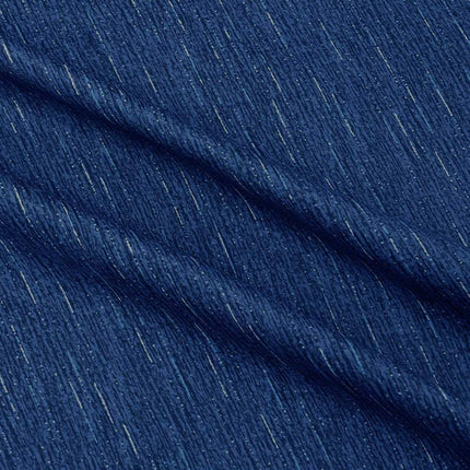 Tmavě modrý závěs s texturou lnu