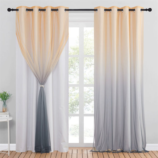 Dvouvrstvý zatemňovací závěs s gradientním voálem