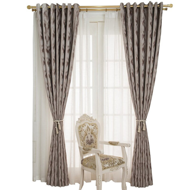 Šedo-plavý zatemňovací závěs s texturou