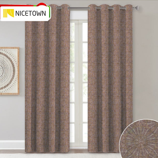 Zatemňovací závěs s vintage mandala vzorem