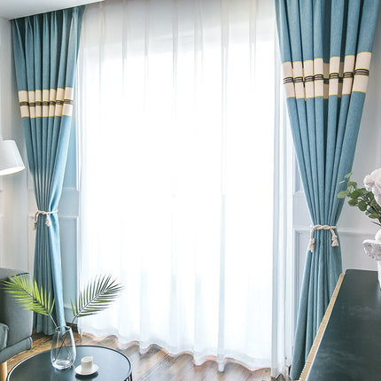 Modrý zatemňovací závěs do pokoje