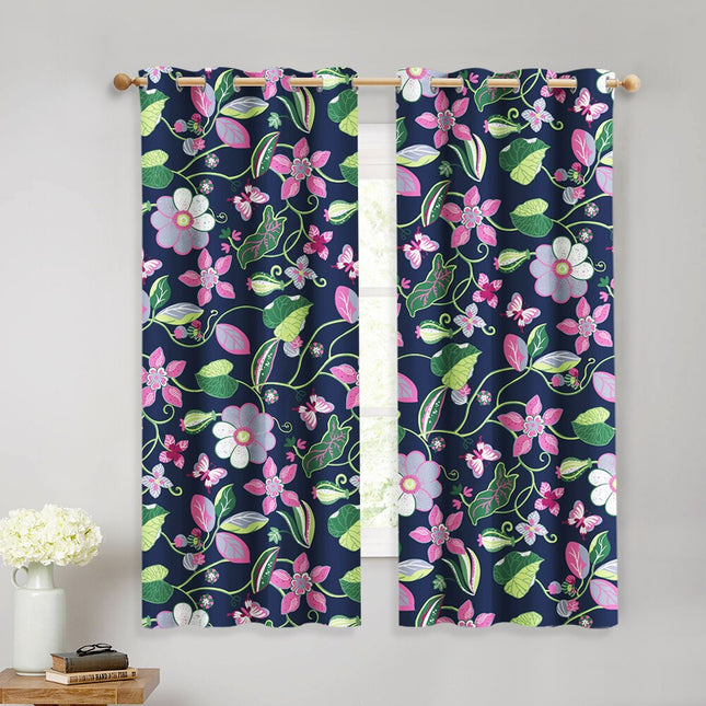 Závěs s květinovým vzorem motýlů Odda