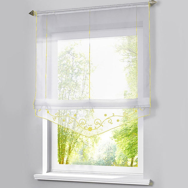 Bílá římská záclona do kuchyně