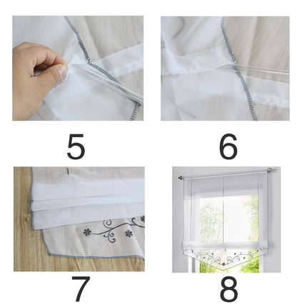 Bílá římská záclona do kuchyně