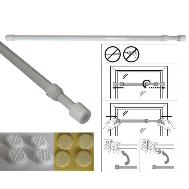 Bílá rozpěrná tyč bez vrtání