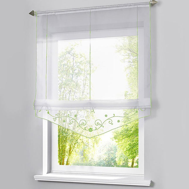 Bílá římská záclona do kuchyně