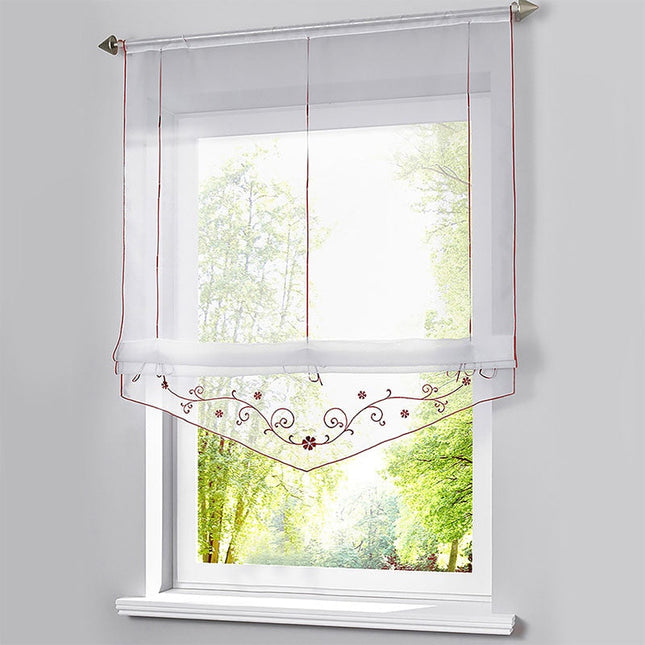 Bílá římská záclona do kuchyně