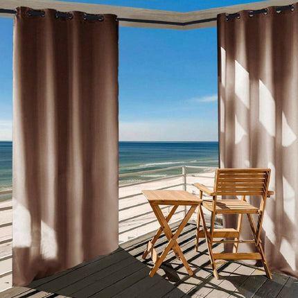 Kaštanově hnědý venkovní závěs na kroužky