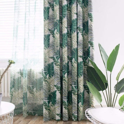 Zatemňovací závěs s tropickými listy