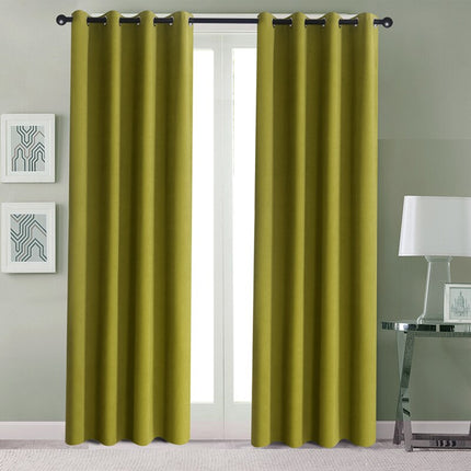 Zelený zatemňovací závěs na kovové kroužky