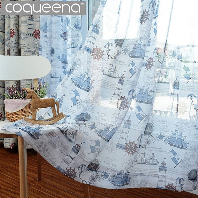 Dětská záclona s námořnickým motivem