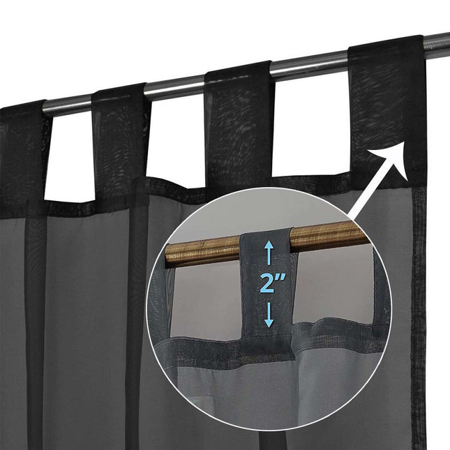 Šedá průsvitná záclona na poutka