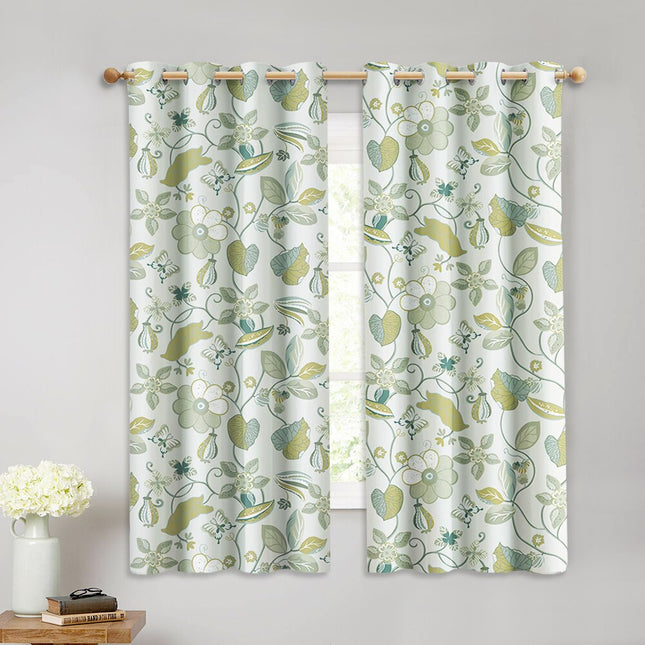 Závěs s květinovým vzorem motýlů Odda