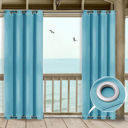 Modrý venkovní závěs na balkon a terasu