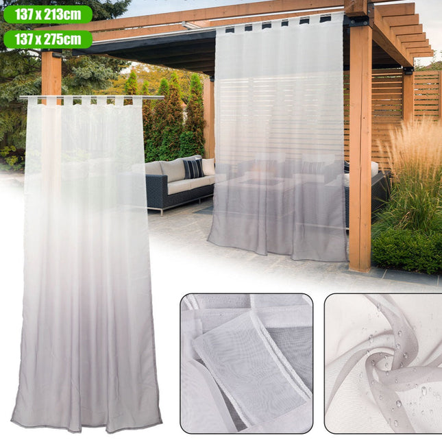 Venkovní průsvitná záclona s šedým gradientem