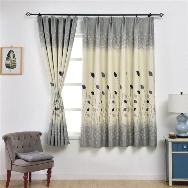 Dekorační závěs do obýváku s listy