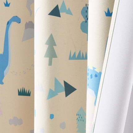 Dětský závěs béžový s dinosaury