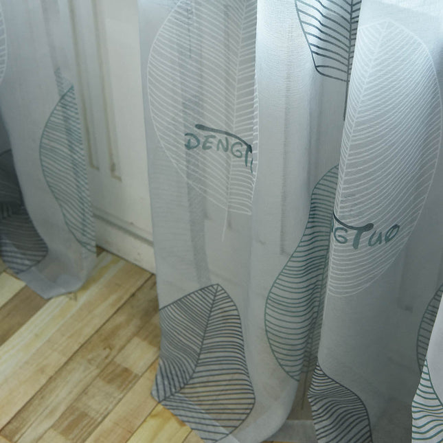 Moderní záclona s motivem velkých listů