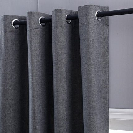 Antracitově šedý závěs s lněným vzhledem
