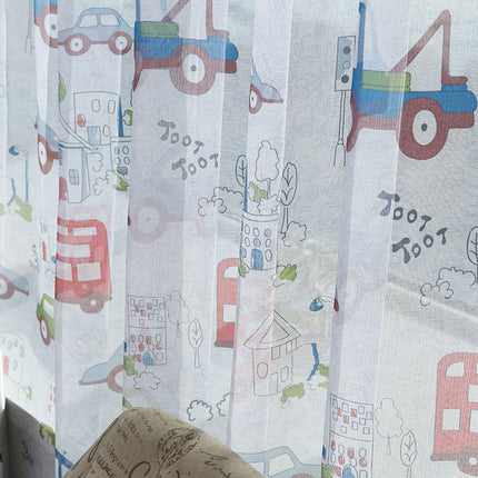 Dětská záclona s motivem autíček