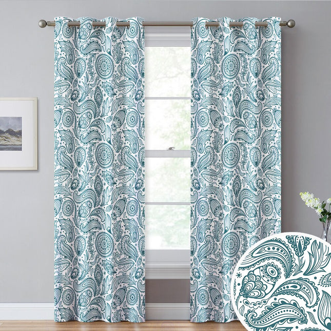 Závěs na kroužky s paisley vzorem